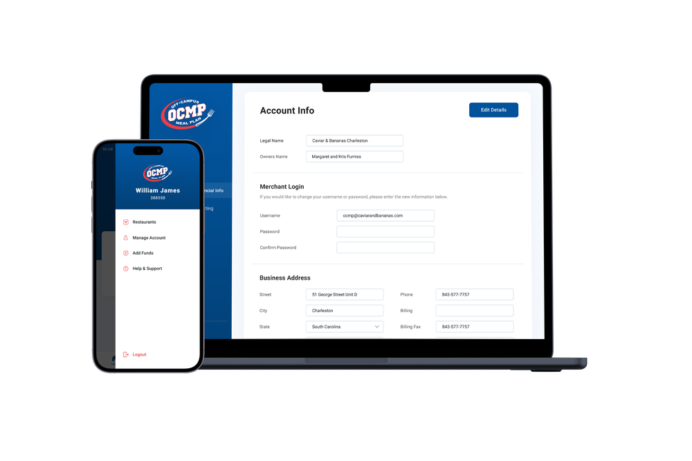 OCMP account dashboard on laptop and phone